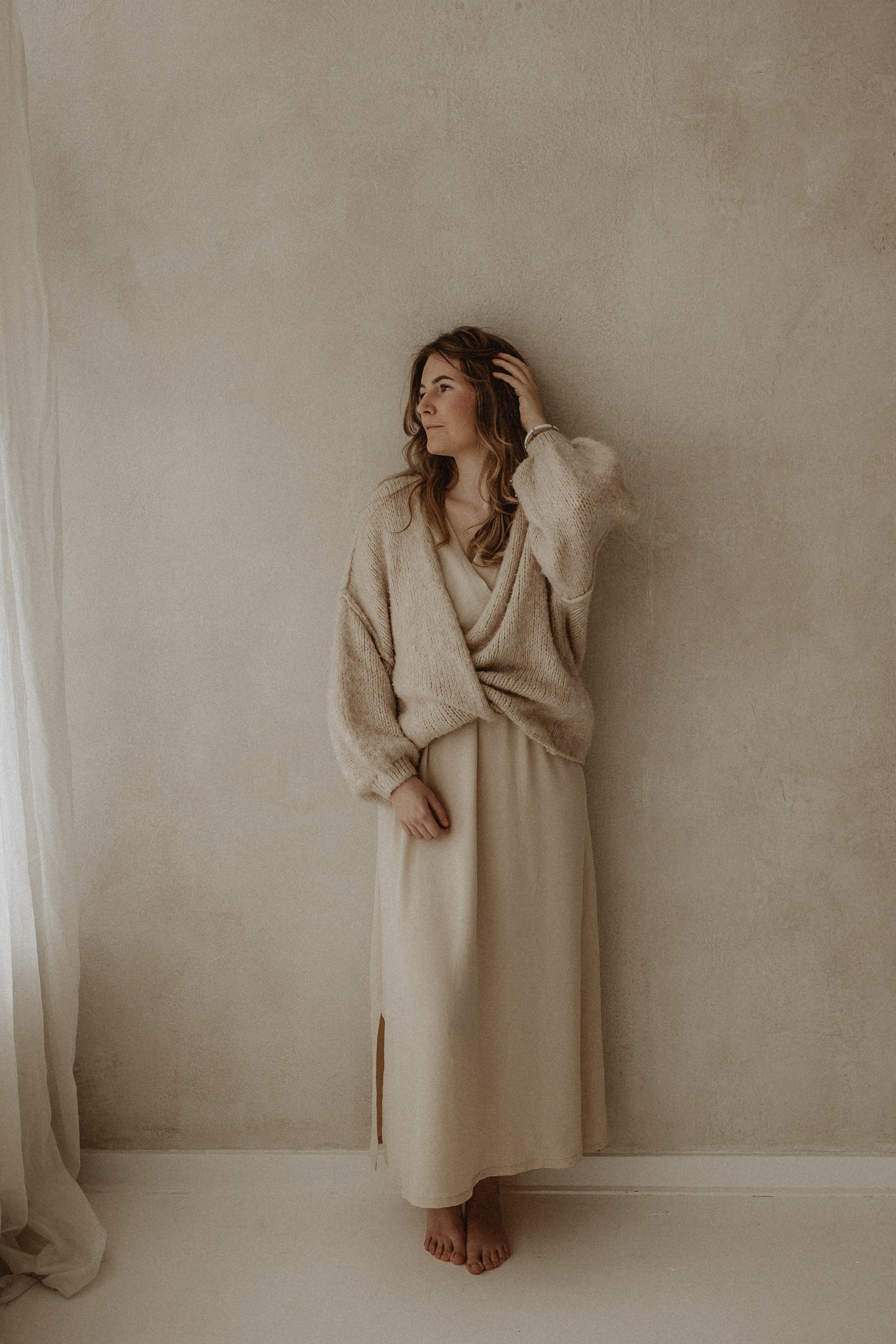 Vest Sara donker beige