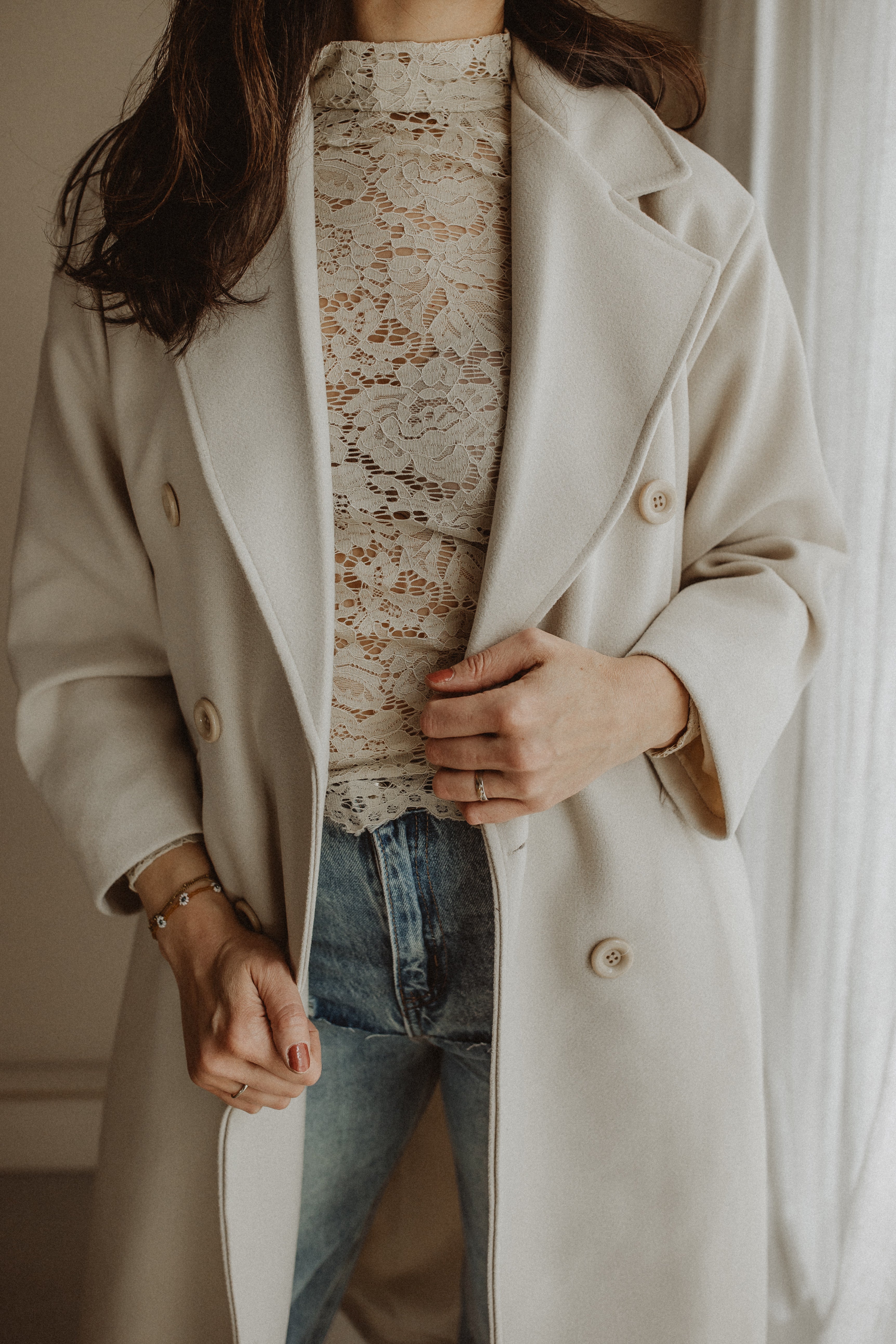 Jas Fleur Beige