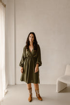 Jurk Pippa leger groen