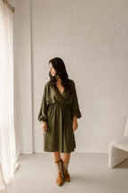 Jurk Pippa leger groen