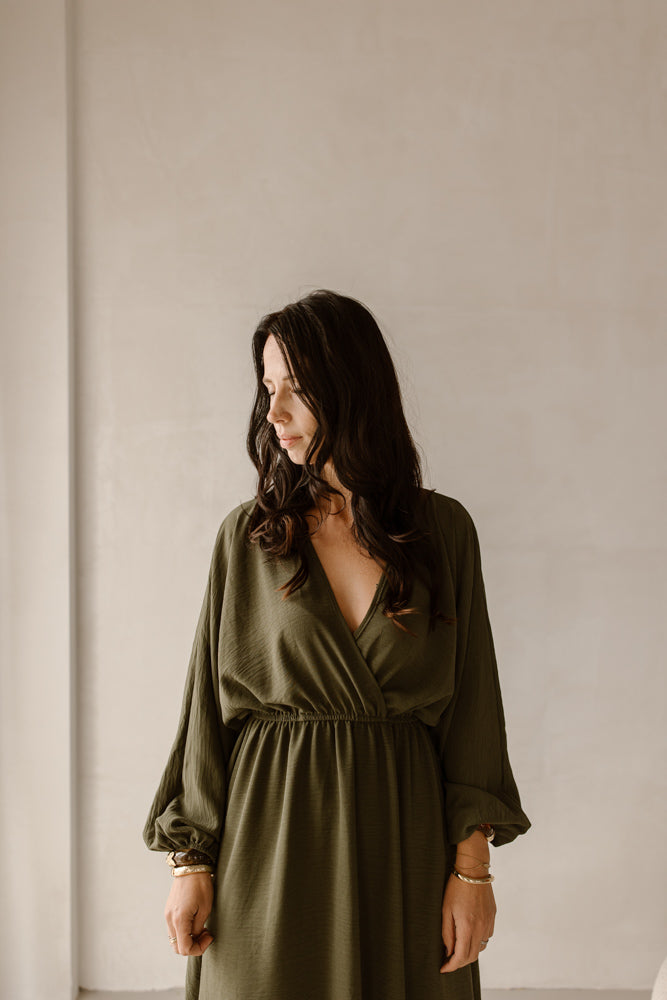 Jurk Pippa leger groen