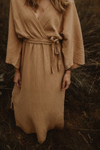 Jurk Jet Mousseline Licht camel