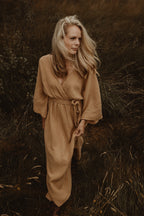 Jurk Jet Mousseline Licht camel