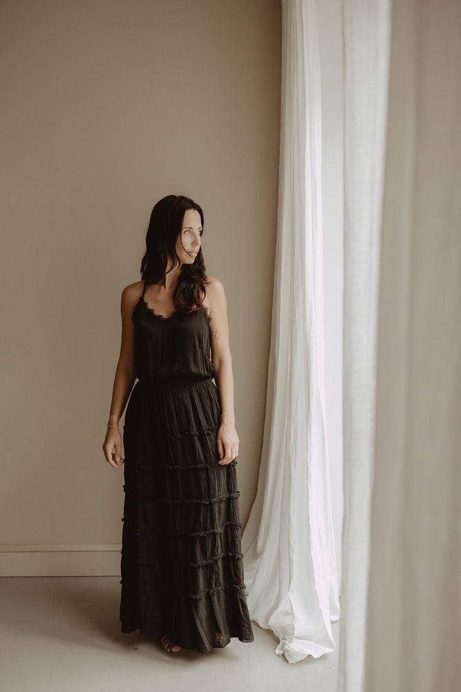 Top spaghetti strap black