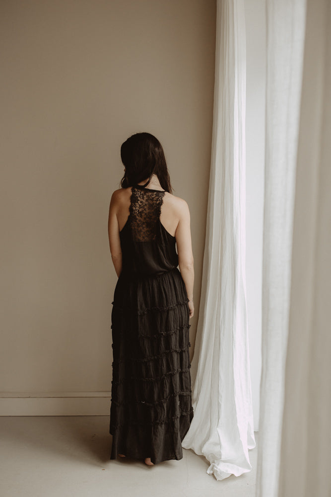 Top spaghetti strap black