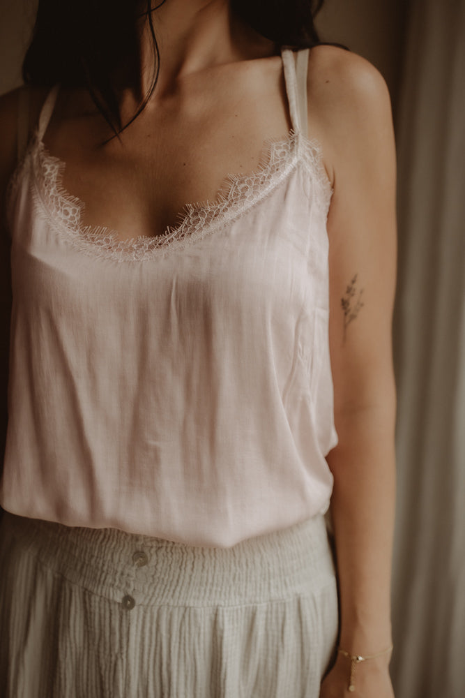 Top Spaghetti-Träger Soft Pink