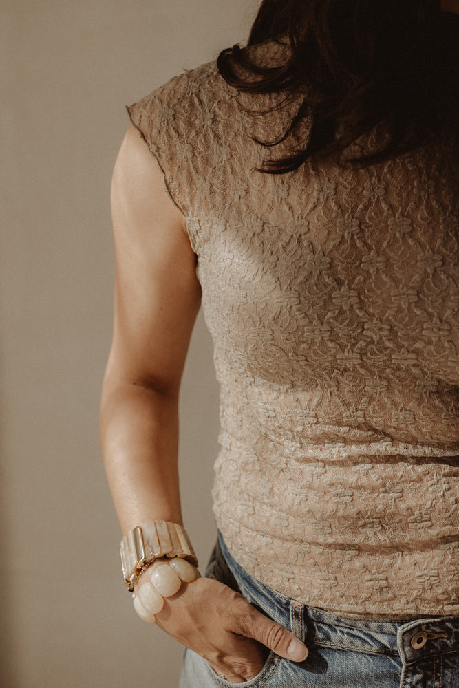 Top Loa Lace Light Camel