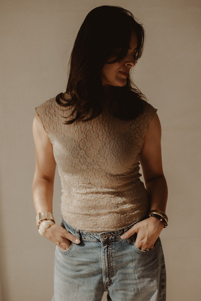 Top Loa Lace Light Camel