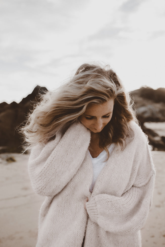 Gilet modèle Sara blanc cassé