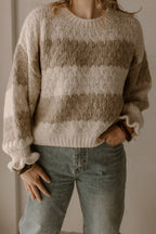Sweater Mees Taupe/Creme