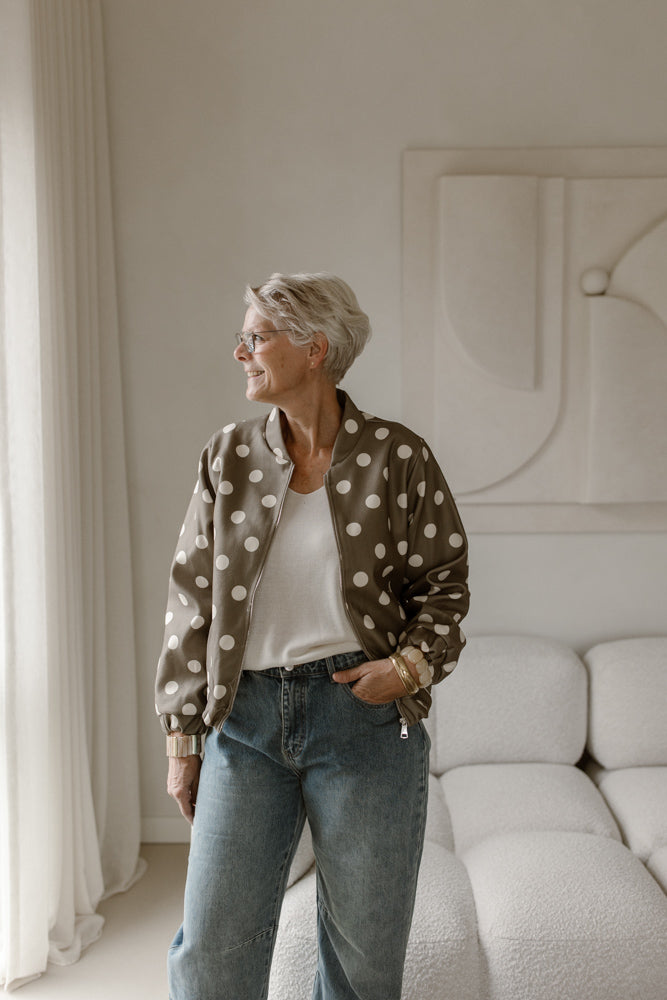 Jasje Dot Groen/ Taupe