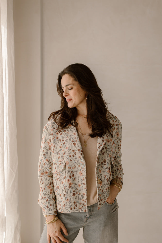 Veste palmier rose