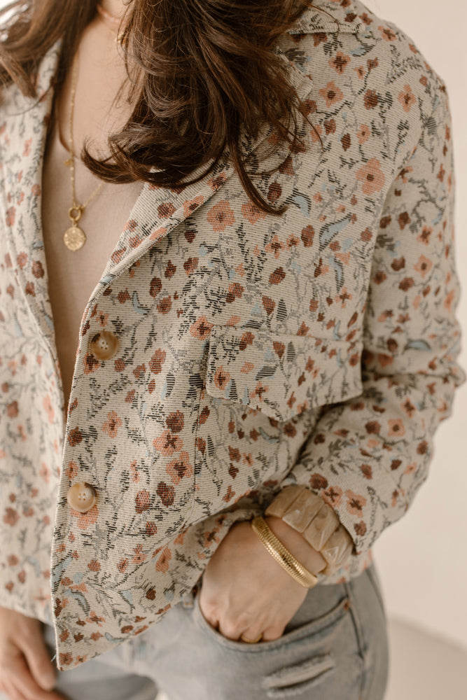 Veste palmier rose