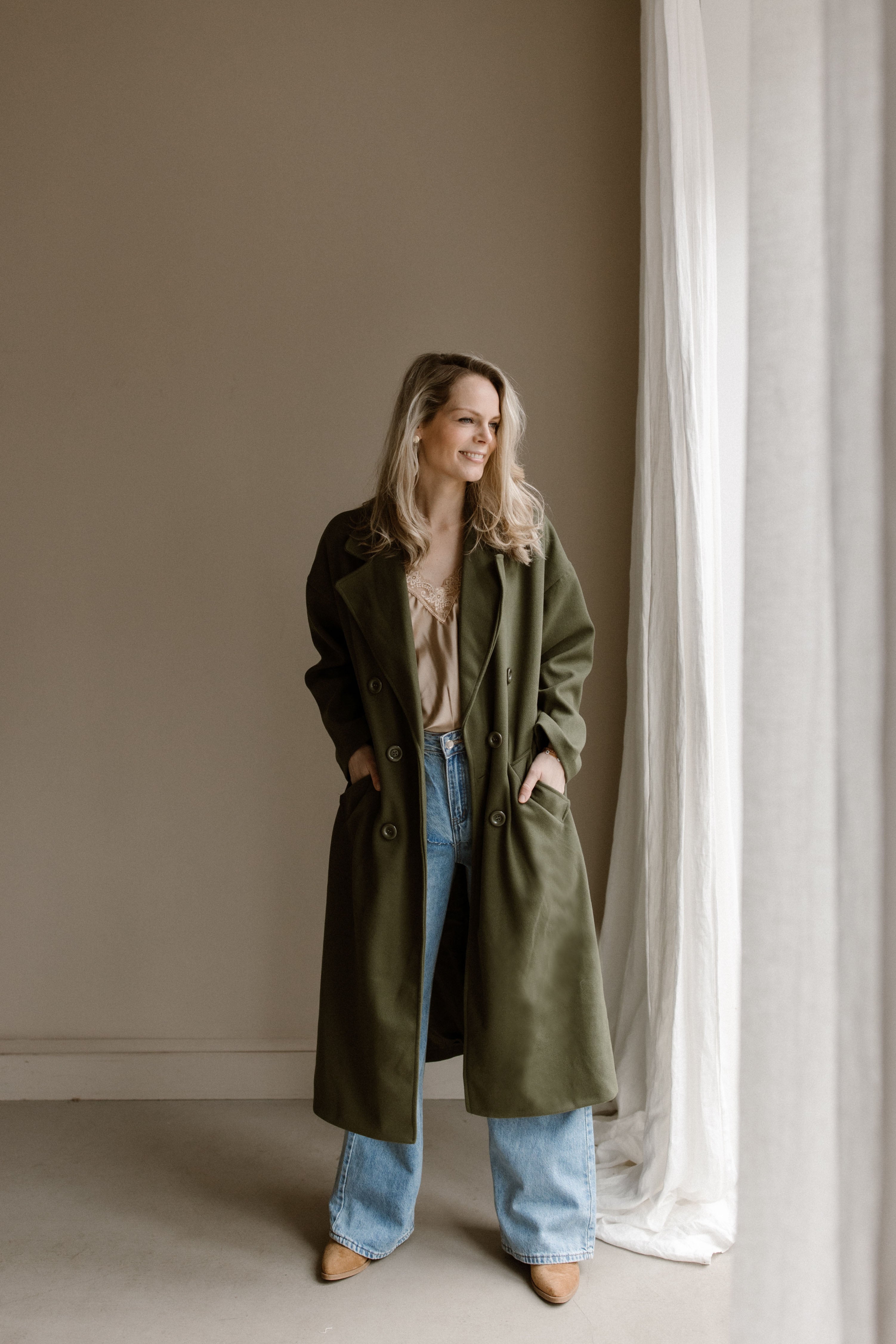 Jas Fleur Leger Groen