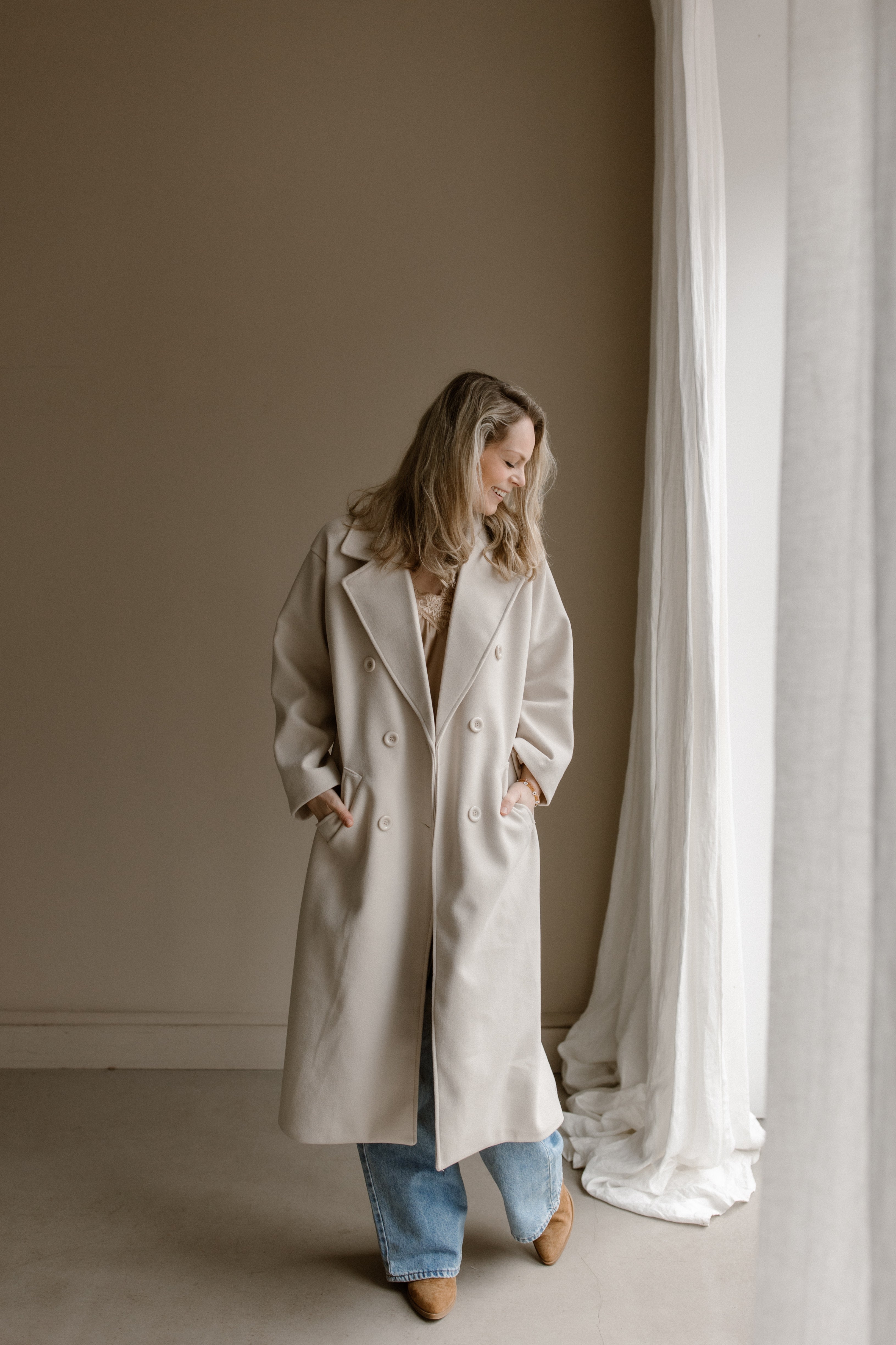 Jas Fleur Beige