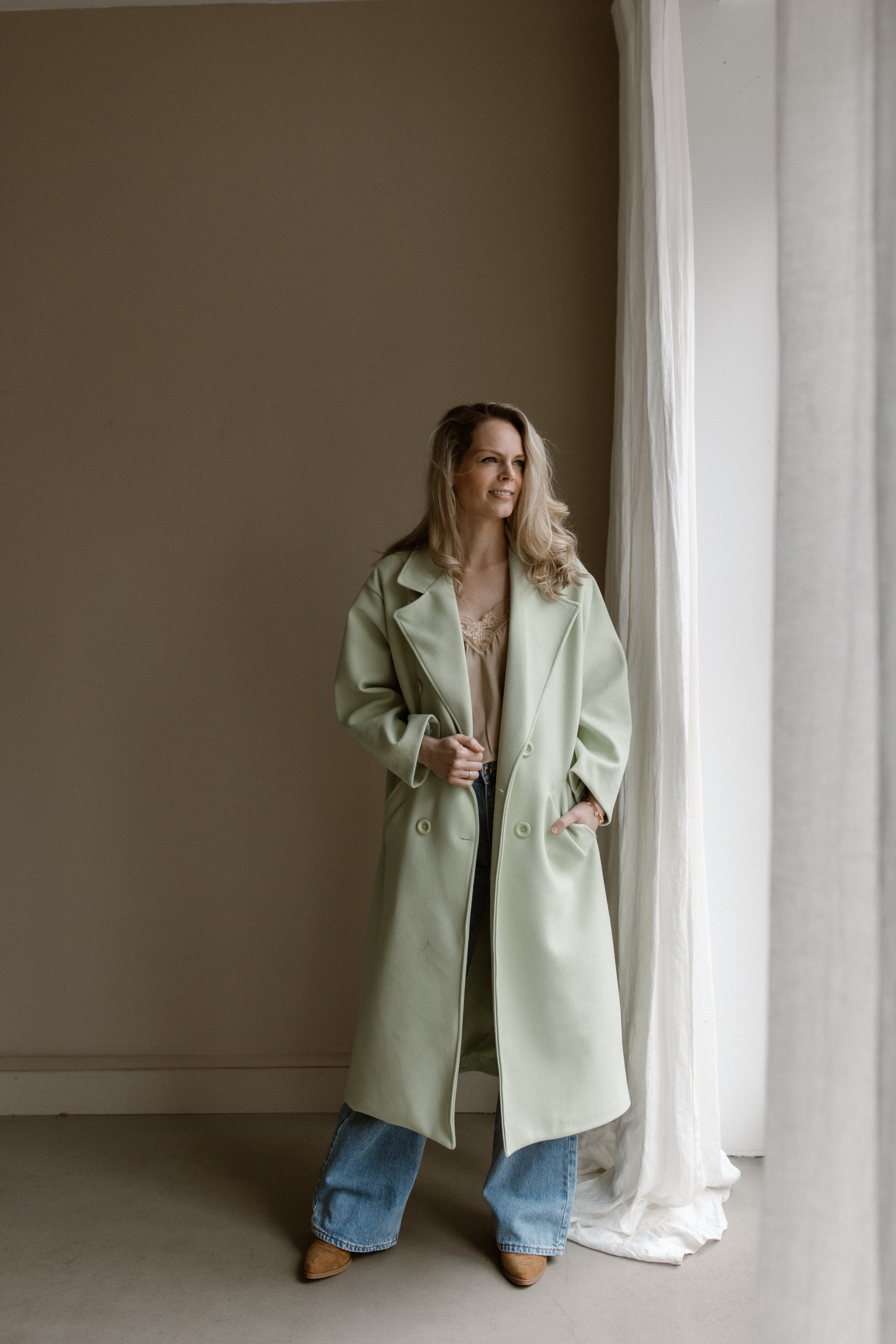 Jas Fleur Mint Groen