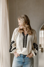 Blouse Mia Crème/Noir