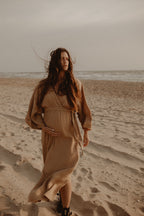 Jurk Jet Mousseline Licht camel