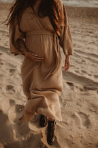Jurk Jet Mousseline Licht camel