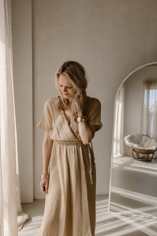 Jurk Nien Licht Camel
