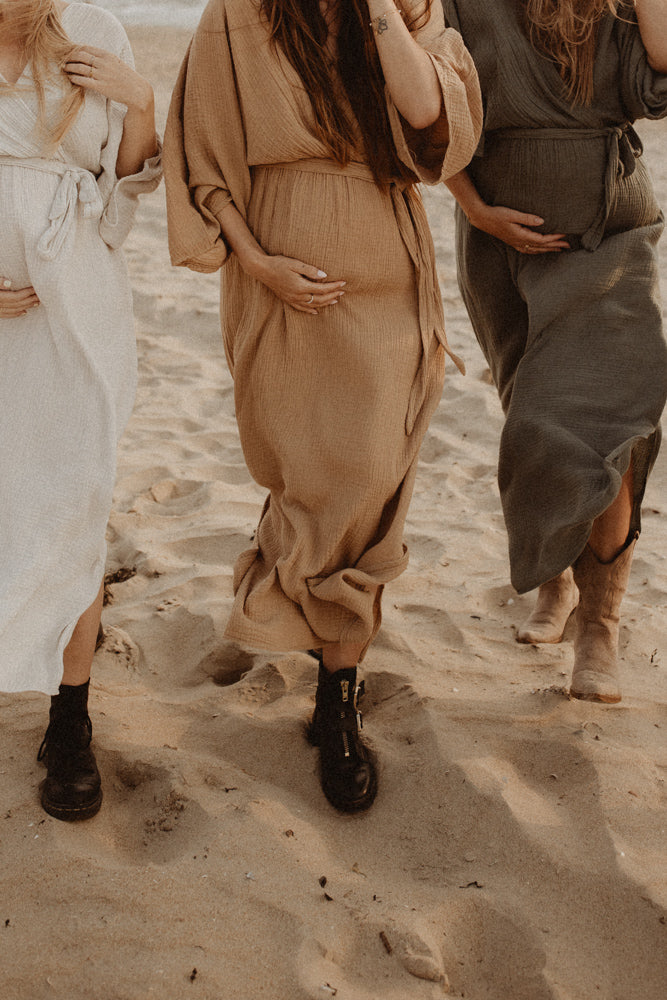 Jurk Jet Mousseline Licht camel