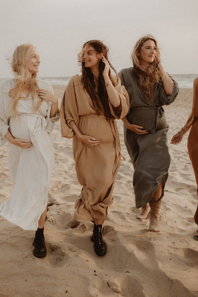 Jurk Jet Mousseline Licht camel