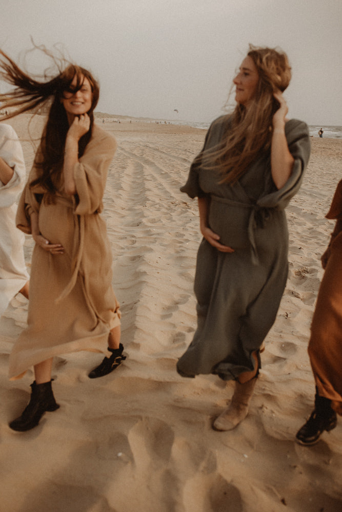 Jurk Jet Mousseline Licht camel