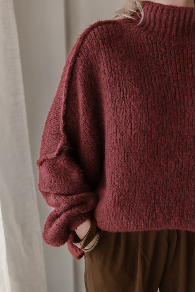 Trui Maan donker oud roze