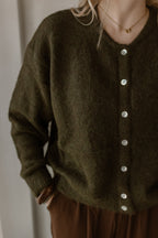 Strickjacke Moos Creme