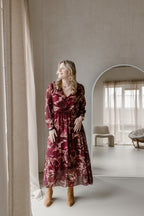 Kleid Modell Suze Bordeaux/Creme