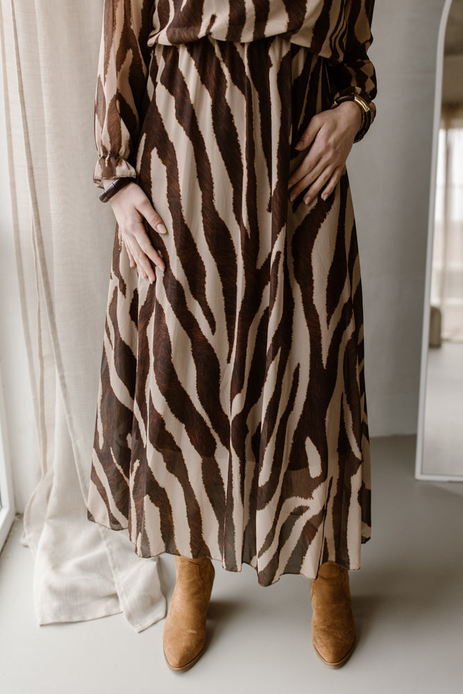 Dress model Suze Brown/Cream