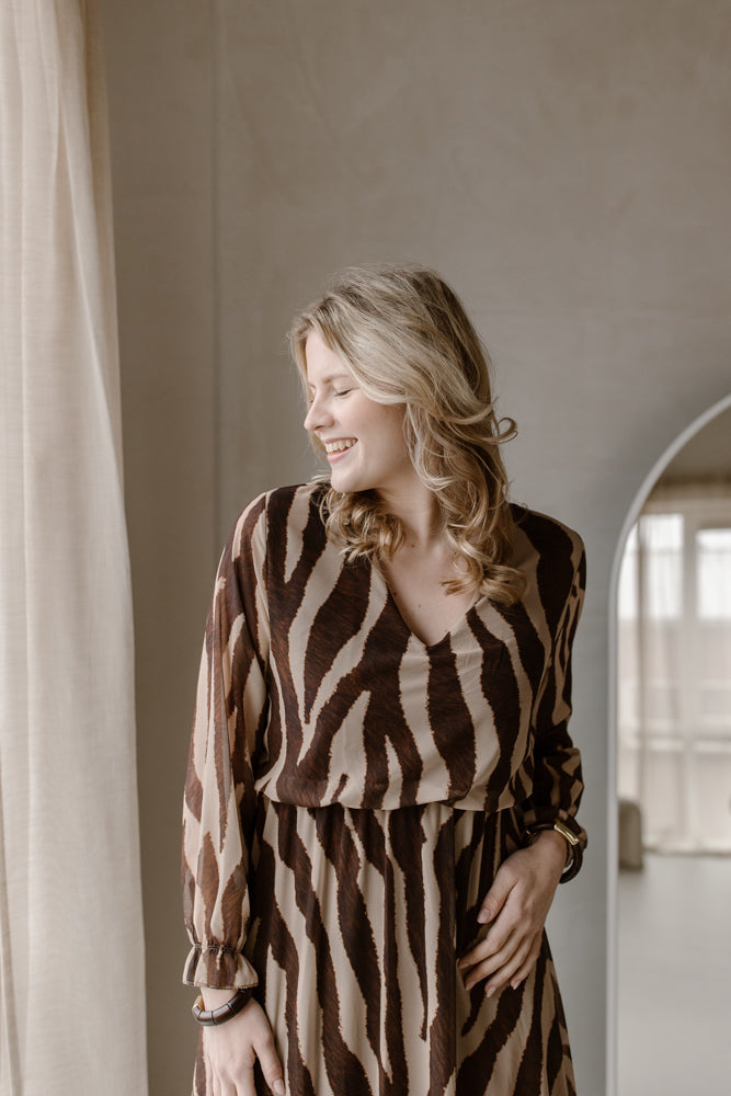 Dress model Suze Brown/Cream