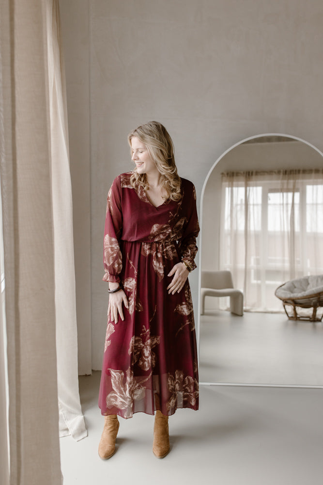 Dress model Suze Bordeaux/Floral
