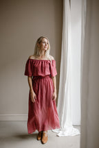 Jurk Elin Licht Bordeaux