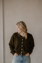 Strickjacke Moos Creme