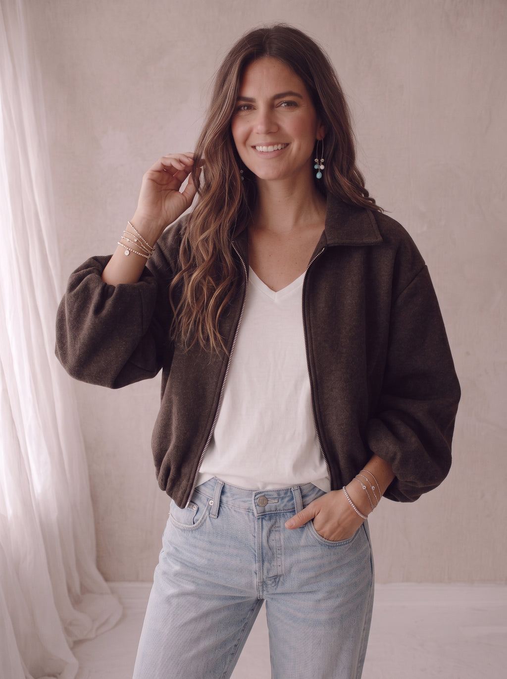 Jacket Fleur - Brown