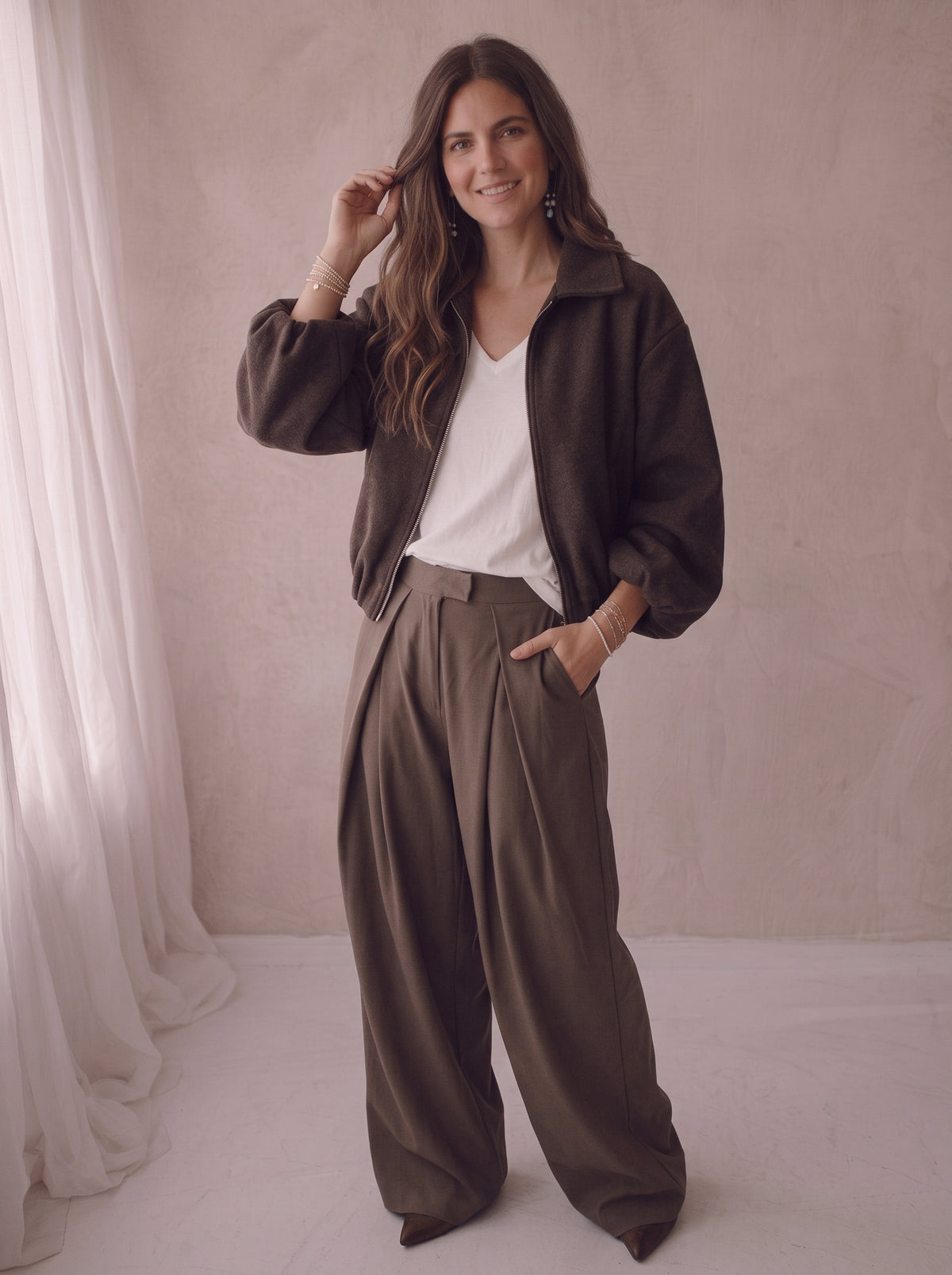 Veste Fleur - Marron