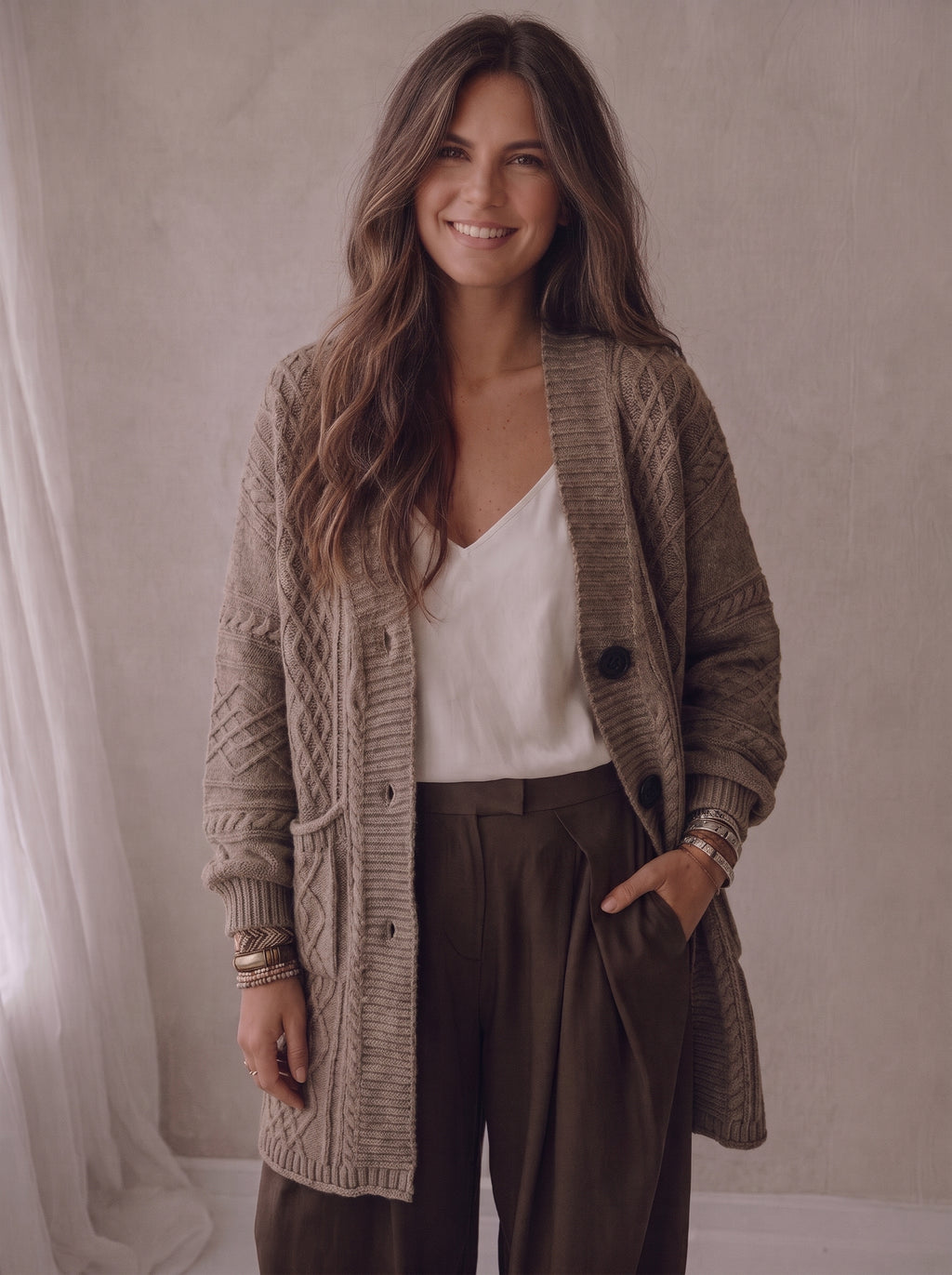 Vest Mees - Taupe