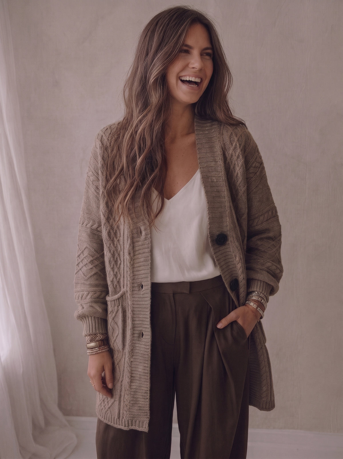 Weste Mees - Taupe