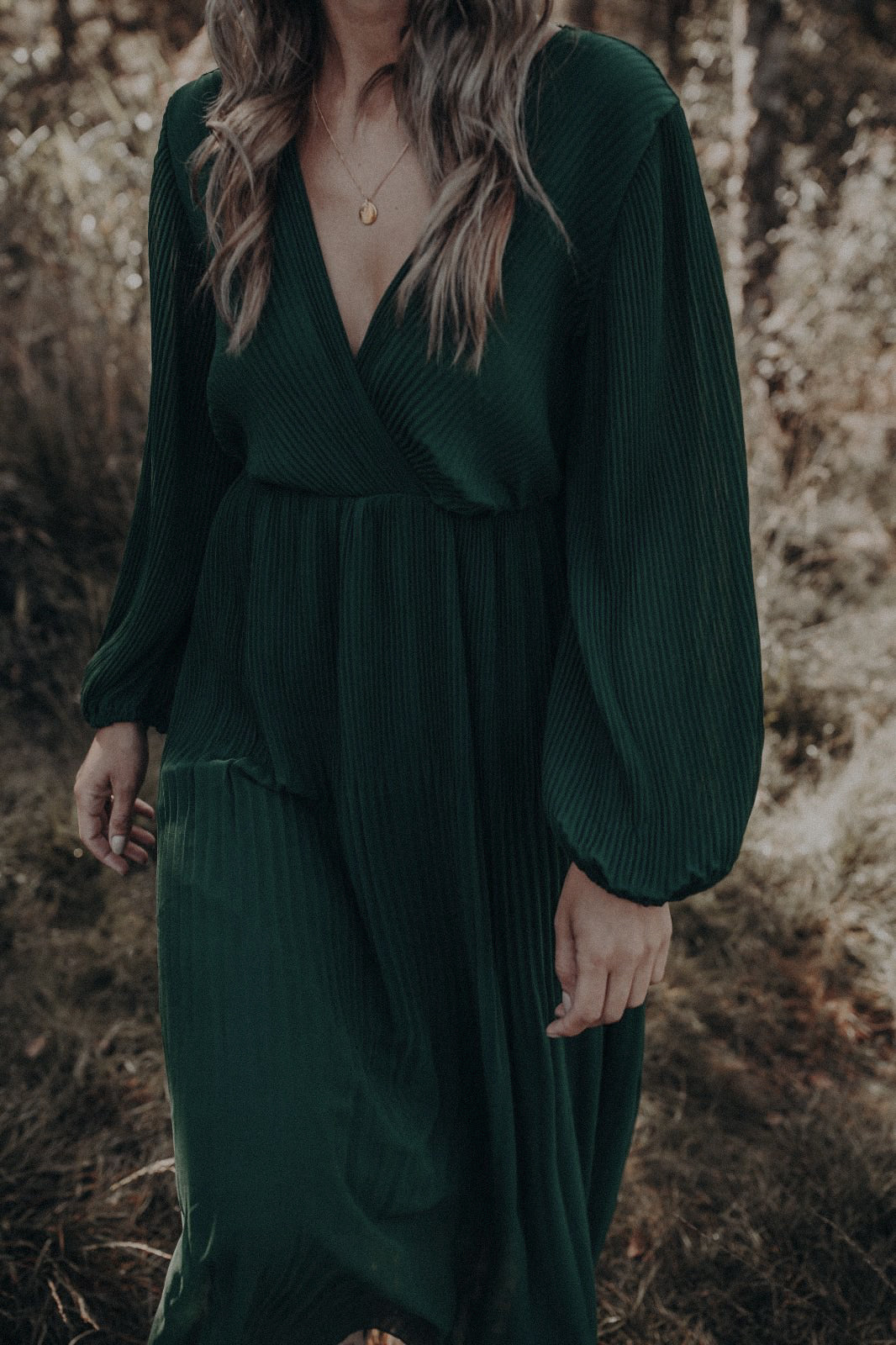 Dress fem green